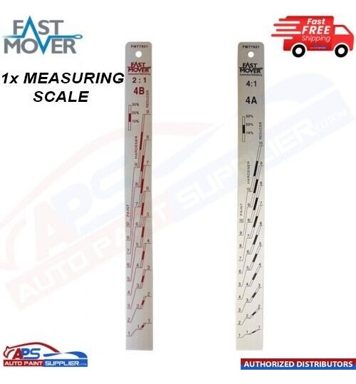 Fast Mover Double-Sided Aluminium Paint Mixing / Measuring Stick 2:1 /4:1 Ratio